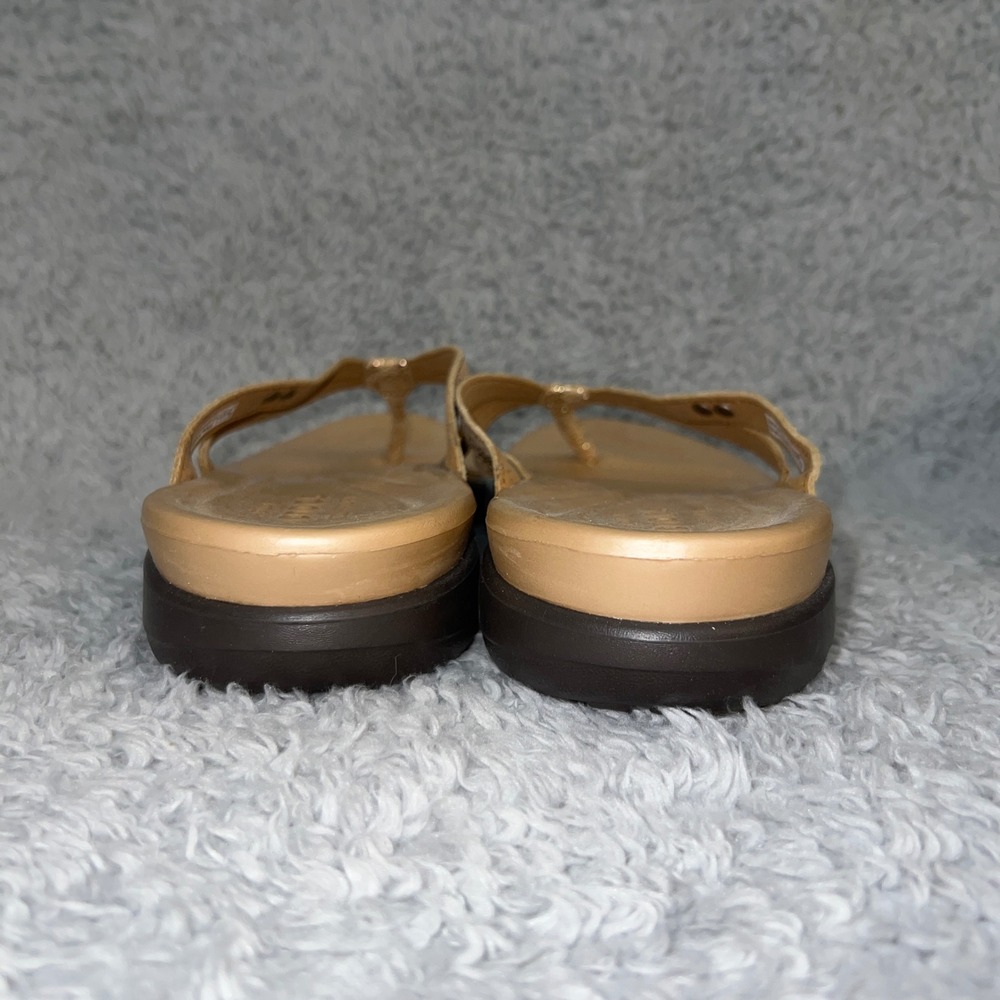 Crocs Sanrah Liquid Metallic Wedge Sandals Womens Size 9 Gold Snake Print 205478 - Picture 7 of 13